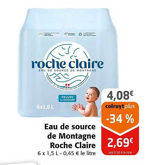 Eau de source de Montagne Roche Claire