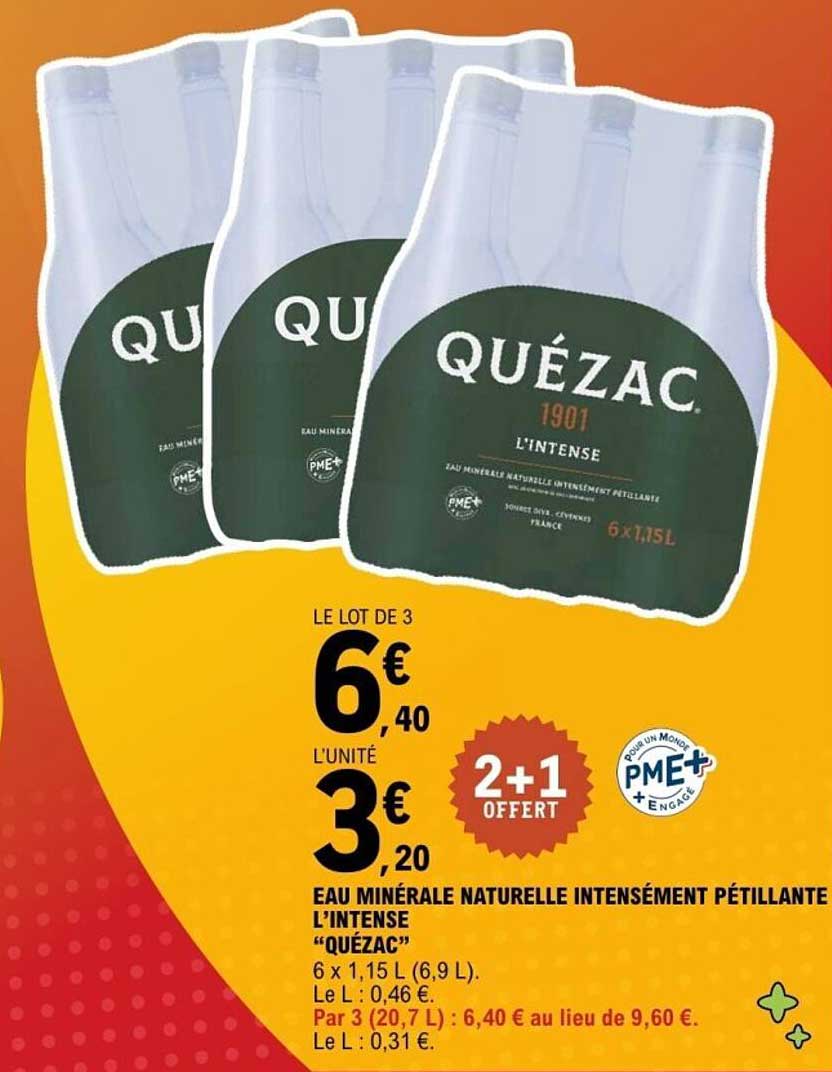 Eau minérale naturelle intensément pétillante L'intense "Quézac"