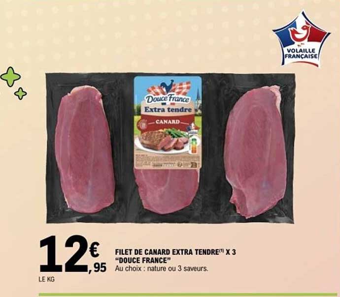 FILET DE CANARD EXTRA TENDRE X 3 "DOUCE FRANCE"