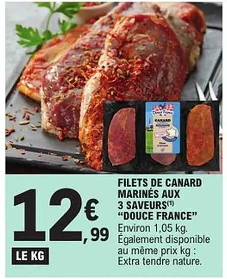 FILETS DE CANARD MARINÉS AUX 3 SAVEURS(*) 'DOUCE FRANCE'