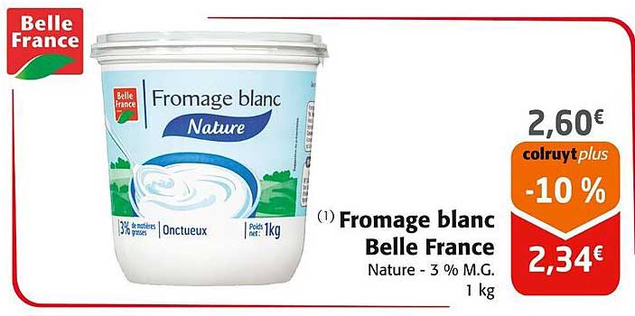 Fromage blanc Belle France Nature - 3 % M.G. 1 kg