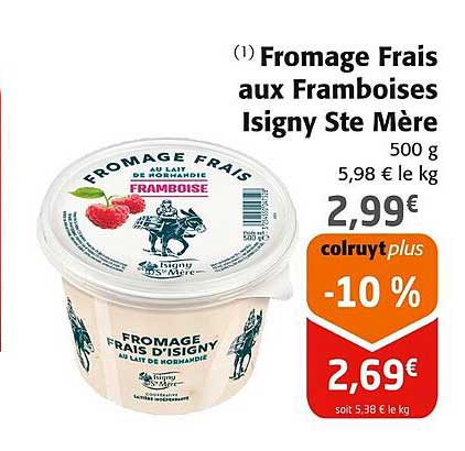 Fromage Frais aux Framboises Isigny Ste Mère