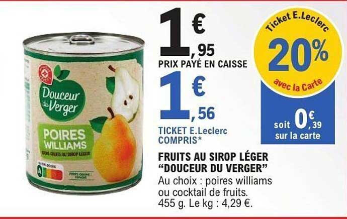 FRUITS AU SIROP LÉGER "DOUCEUR DU VERGER"