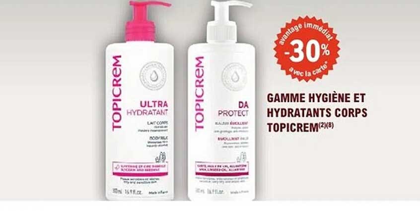 GAMME HYGIÈNE ET HYDRATANTS CORPS TOPICREM