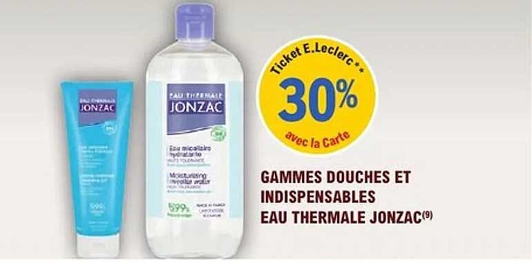 GAMMES DOUCHES ET INDISPENSABLES EAU THERMALE JONZAC