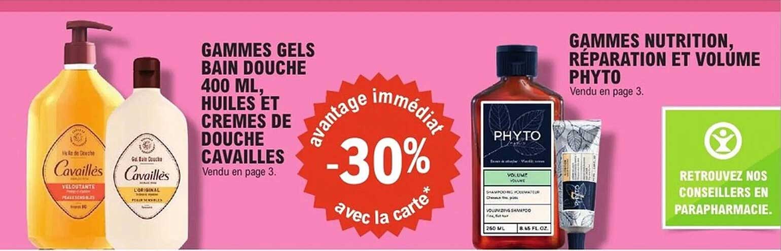 GAMMES GELS BAIN DOUCHE 400 ML, HUILES ET CREMES DE DOUCHE CAVAILLES