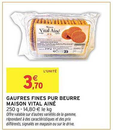 GAUFRES FINES PUR BEURRE MAISON VITAL AÎNÉ
