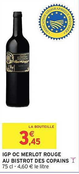 IGP OC MERLOT ROUGE AU BISTROT DES COPAINS