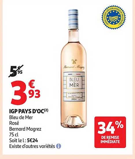 IGP PAYS D’OC Bleu de Mer Rosé Bernard Magrez 75 cl