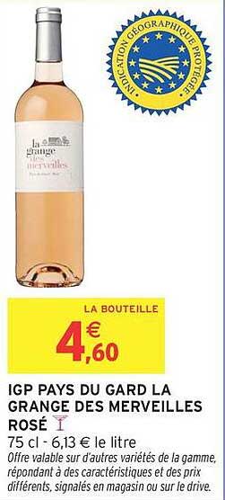 IGP PAYS DU GARD LA GRANGE DES MERVEILLES ROSÉ