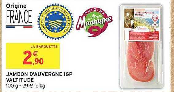 JAMBON D'AUVERGNE IGP VALTITUDE