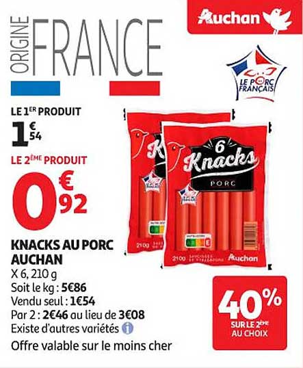 KNACKS AU PORC AUCHAN