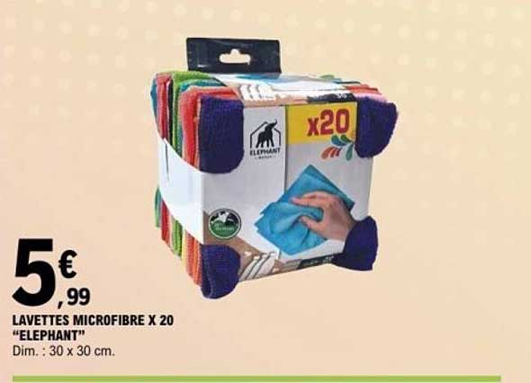 LAVETTES MICROFIBRE X 20 "ELEPHANT"