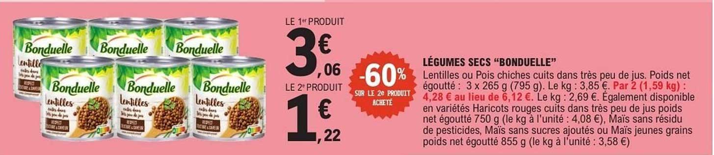 LÉGUMES SECS "BONDUELLE"