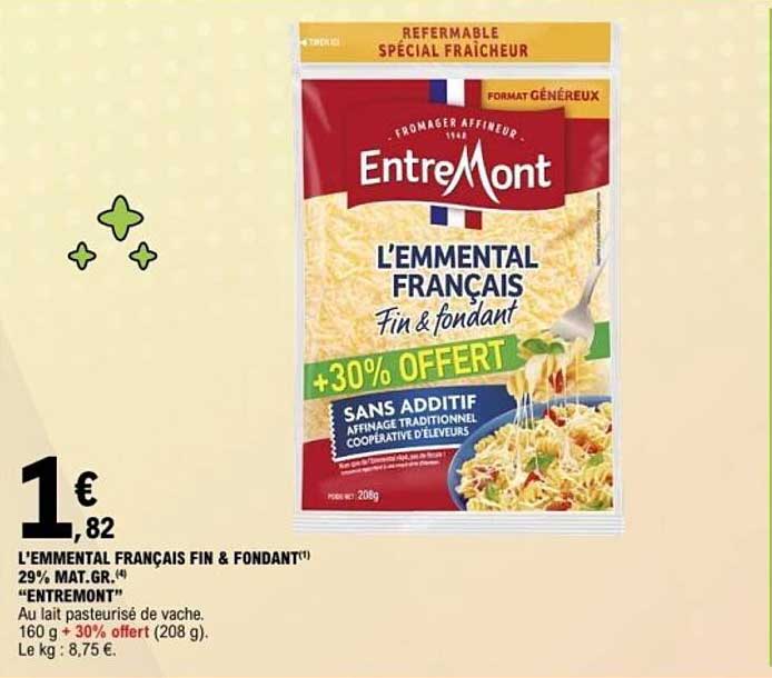 L'EMMENTAL FRANÇAIS FIN & FONDANT +30% OFFERT