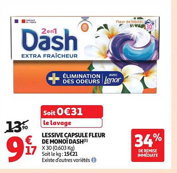 LESSIVE CAPSULE FLEUR DE MONOÏ DASH