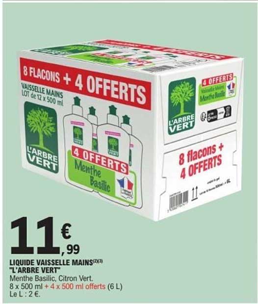 LIQUIDE VAISSELLE MAINS "L'ARBRE VERT"