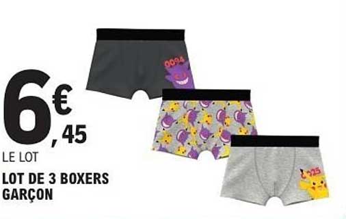 LOT DE 3 BOXERS GARÇON