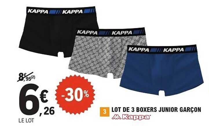 LOT DE 3 BOXERS JUNIOR GARÇON