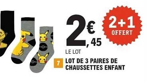 LOT DE 3 PAIRES DE CHAUSSETTES ENFANT