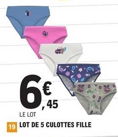LOT DE 5 CULOTTES FILLE