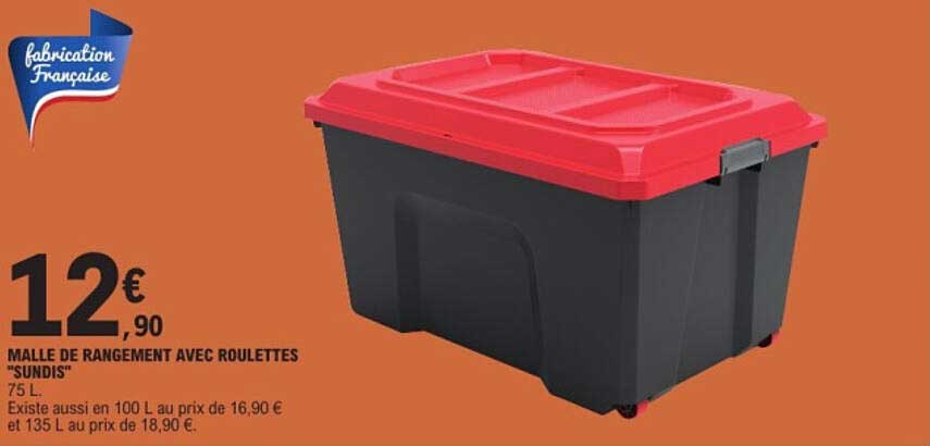 MALLE DE RANGEMENT AVEC ROULETTES "SUNDIS"