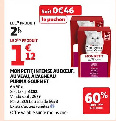MON PETIT INTENSE AU BŒUF, AU VEAU, À L'AGNEAU PURINA GOURMET