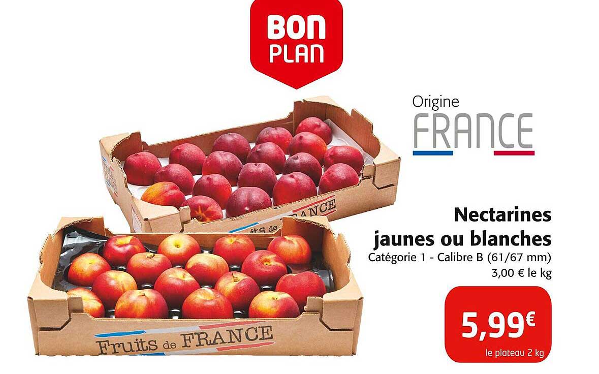 Nectarines jaunes ou blanches