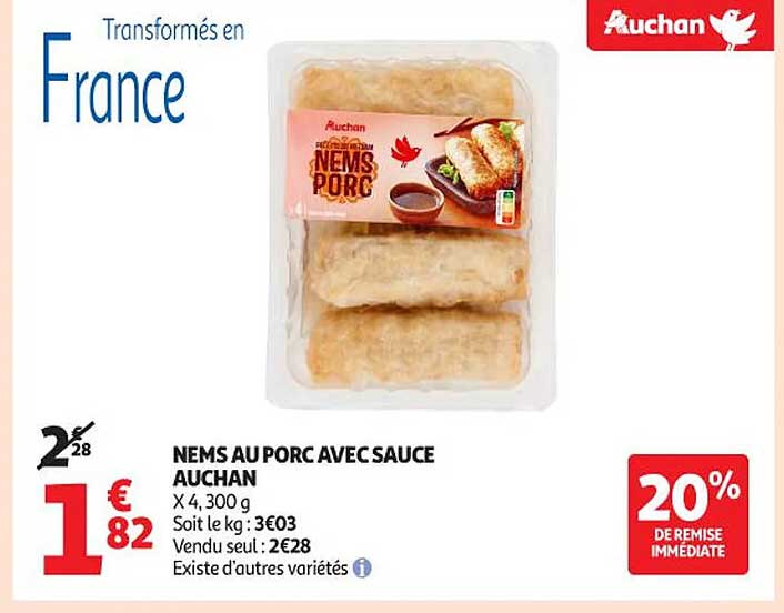 NEMS AU PORC AVEC SAUCE AUCHAN