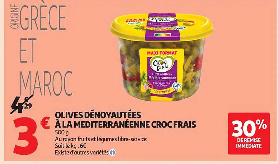 OLIVES DÉNOYAUTÉES À LA MÉDITERRANÉENNE CROCTRAIS