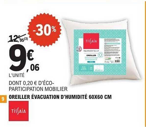 OREILLER ÉVACUATION D'HUMIDITÉ 60X60 CM