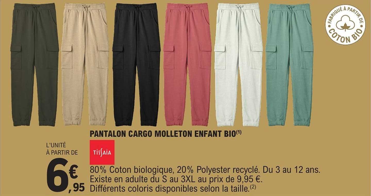 PANTALON CARGO MOLLETON ENFANT BIO