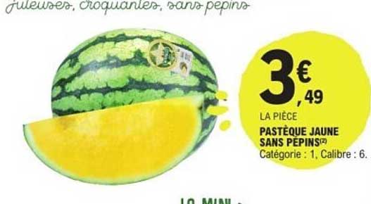 PASTÈQUE JAUNE SANS PÉPINS