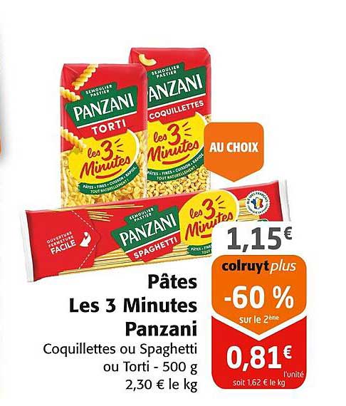 Pâtes Les 3 Minutes Panzani