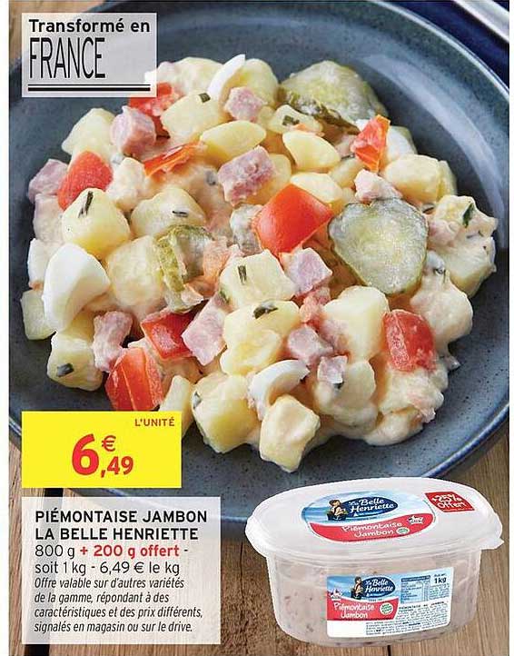 PIÉMONTAISE JAMBON LA BELLE HENRIETTE
