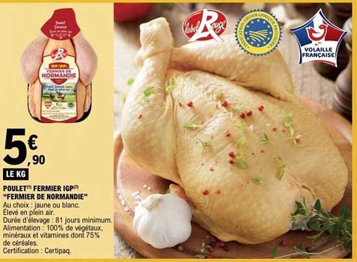 POULET" FERMIER IGP(®) "FERMIER DE NORMANDIE"