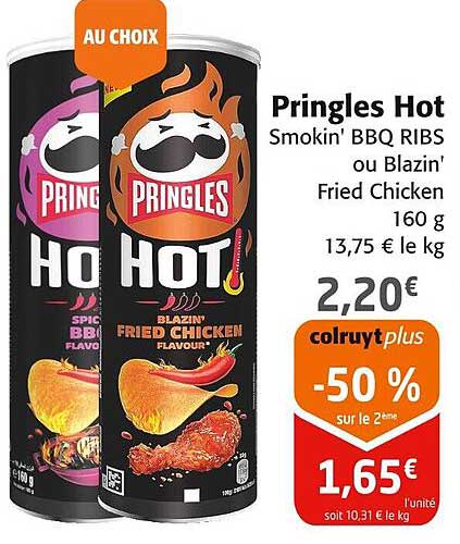 Pringles Hot Smokin' BBQ RIBS ou Blazin' Fried Chicken