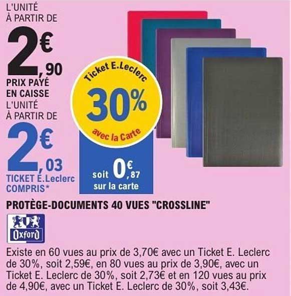 PROTÈGE-DOCUMENTS 40 VUES "CROSSLINE"