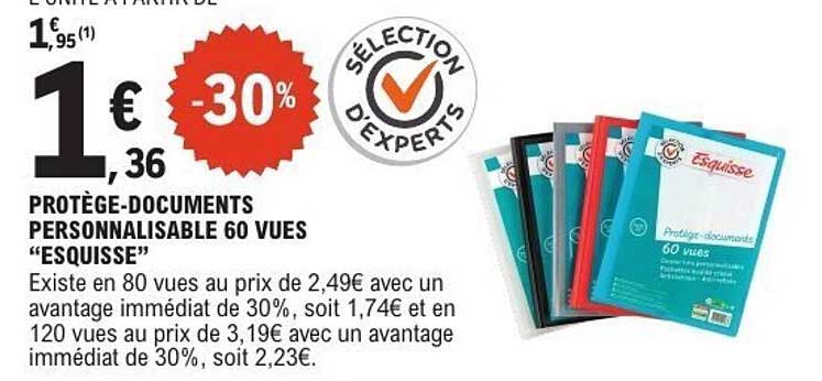 PROTÈGE-DOCUMENTS PERSONNALISABLE 60 VUES "ESQUISSE"