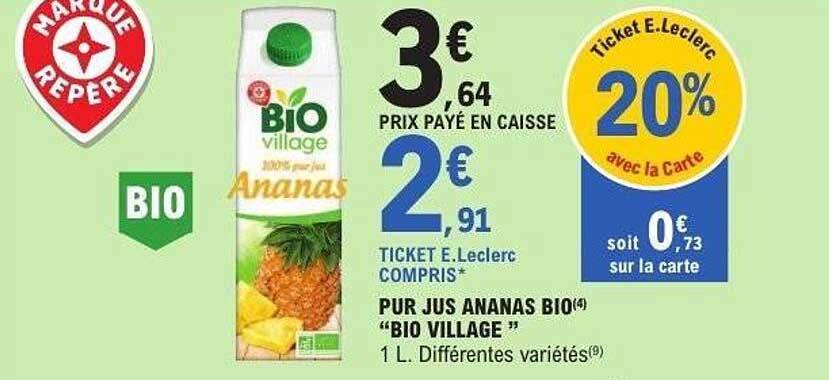 PUR JUS ANANAS BIO "BIO VILLAGE"