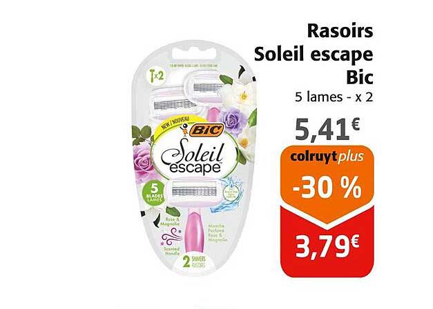 Rasoirs Soleil escape Bic 5 lames - x 2