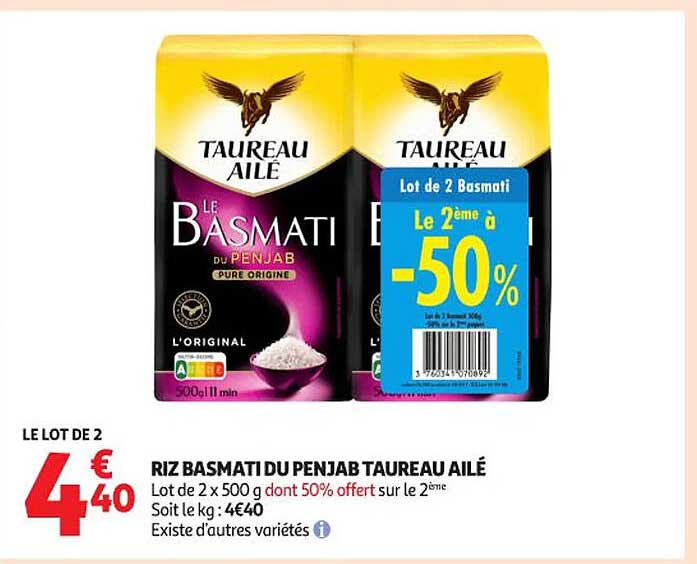 RIZ BASMATI DU PENJAB TAUREAU AILÉ