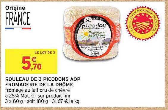 ROULEAU DE 3 PICODONS AOP FROMAGERIE DE LA DRÔME