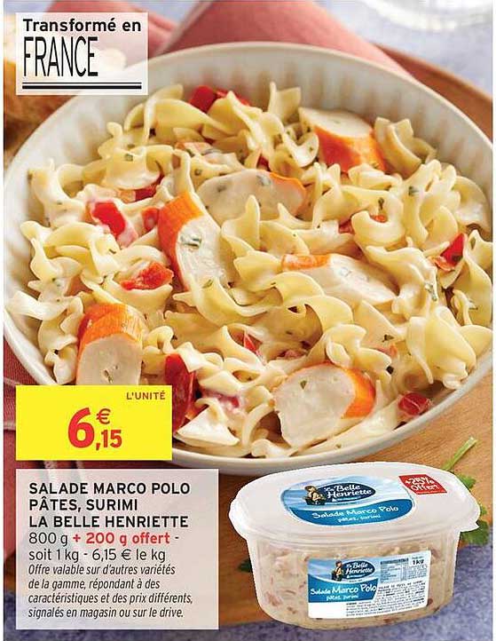 SALADA MARCO POLO PÂTES, SURIMI LA BELLE HENRIETTE