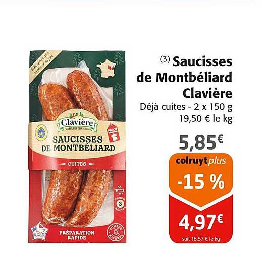 Saucisses de Montbéliard Clavière