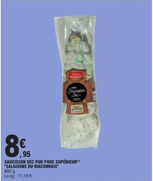 SAUCISSON SEC PUR PORC SUPÉRIEUR