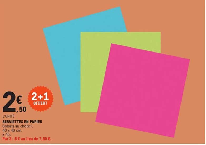 SERVIETTES EN PAPIER