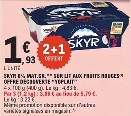 SKYR 0% MAT.GR. ** SUR LIT AUX FRUITS ROUGES
