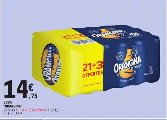 SODA "ORANGINA" 21 x 33 cl + 3 x 33 cl offerts