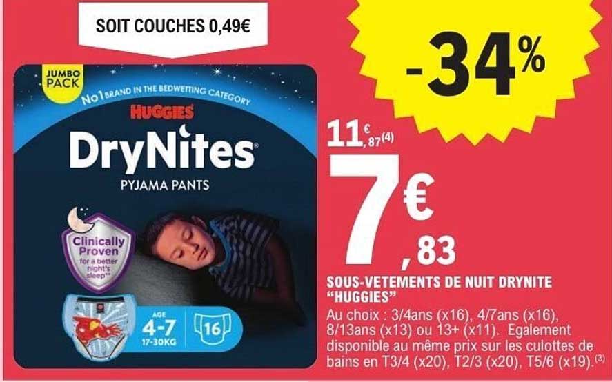 SOUS-VÊTEMENTS DE NUIT DRYNITE “HUGGIES”